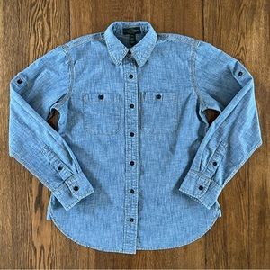 Lauren Jeans Co. Ralph Lauren Women’s Denim Button Up Shirt in Petite/Small